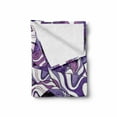 thumbnail image 2 of Dark Purple Soft Flannel Fleece Throw Blanket, Lilac Strokes Curvy Swirls and Motifs Vintage, Cozy Plush for Indoor and Outdoor Use, 70" x 90", Fuchsia Blue Violet, by Ambesonne, 2 of 6