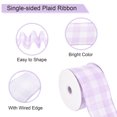 thumbnail image 3 of Plaid Check Ribbon, Wired Edge Gingham Ribbon for Gift Wrapping, DIY, Christmas Decoration and Bow Craft Lavender Purple / 2.5 Inch x 10 Yards, 3 of 6
