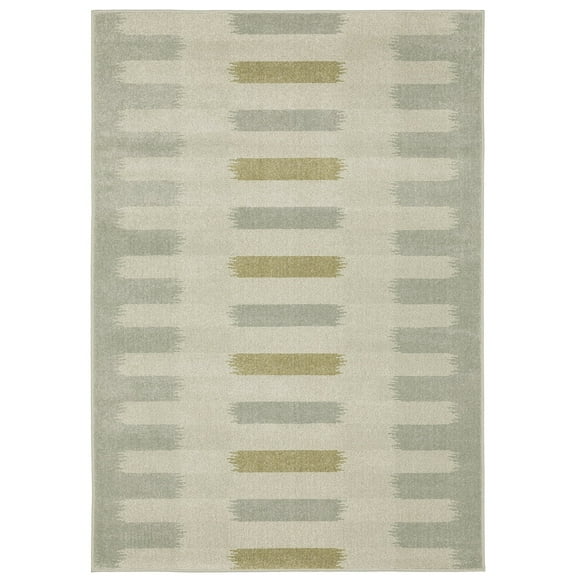 Oriental Weavers Branson Area Rug - BR09A - 5'3" x 7'3" - in Beige/ Grey - Modern Style, Stain Resistant, Family and Pet Friendly , Bedroom, Office Rug