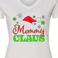 thumbnail image 4 of Inktastic Mommy Claus with Christmas Santa Hat and Snowflakes Women's V-Neck T-Shirt, 4 of 5