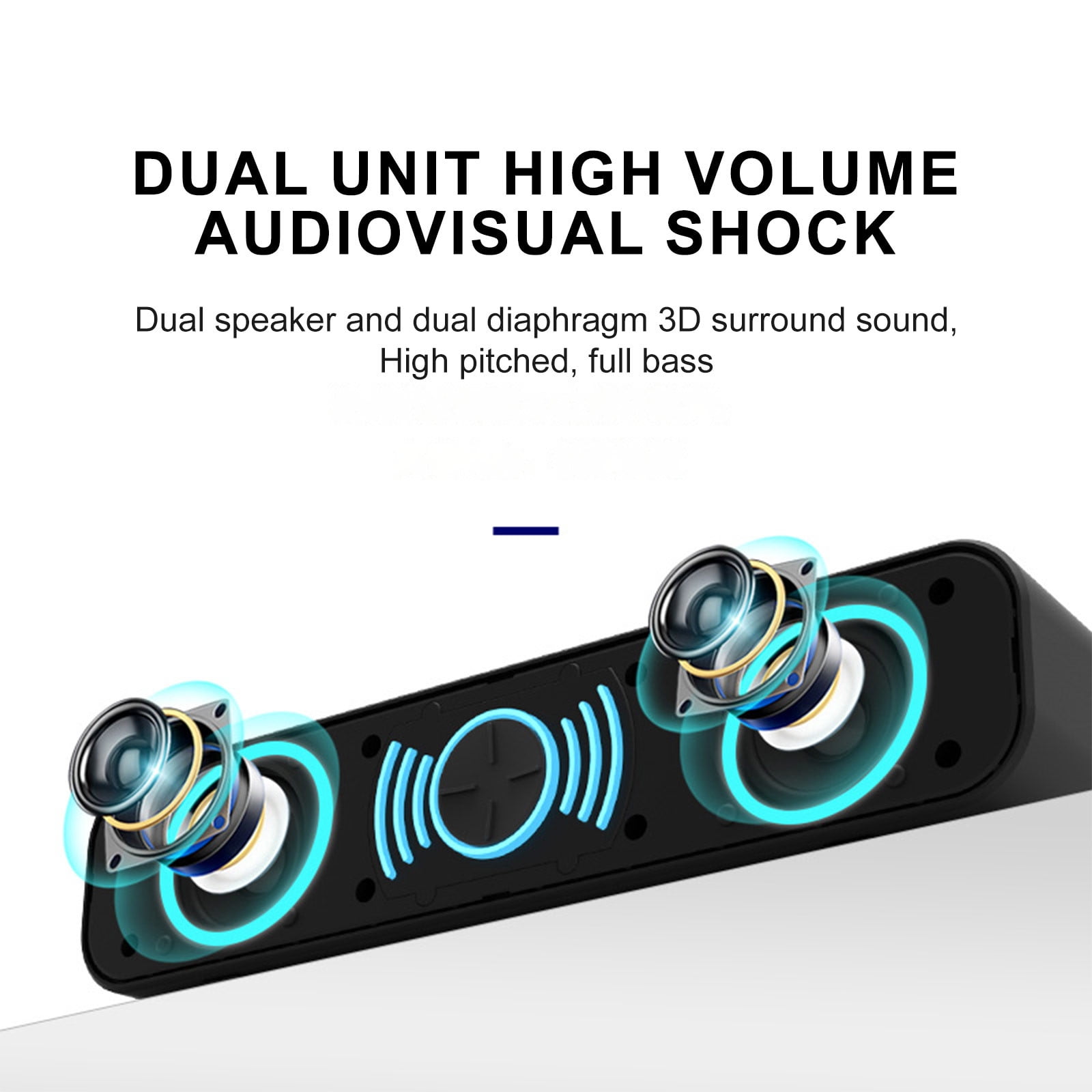 Byujiro Multifunction Bluetooth Speaker for PC & Laptop, Wireless Computer Sound with Enhanced Audio - Portable Desktop Amplifier with AUX Support for Home Office, Gaming and Music Playback