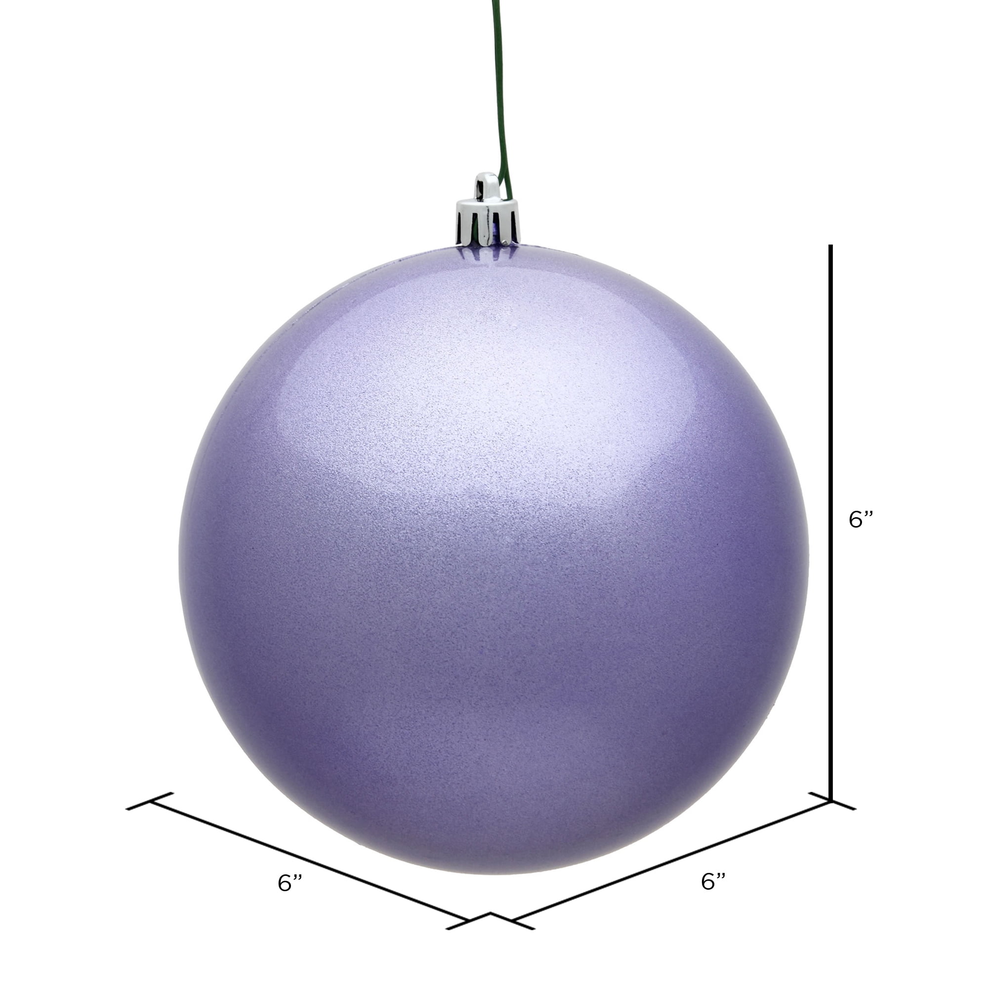 Vickerman 6" Lavender Candy Ball Ornament, 4 per Bag