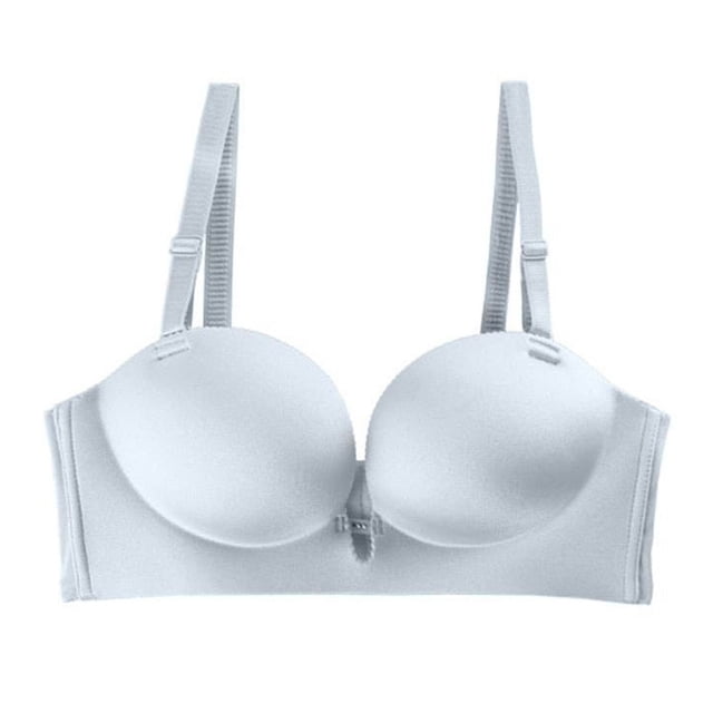 Aayomet Womens Bras and Comfortable Summer Thin Traceless Wrap Up No Steel Rim Side Bra (Gray, 80)