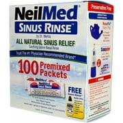 NeilMed Sinus Rinse All Natural Relief Premixed Refill Packets 100 Each (Pack of 4)