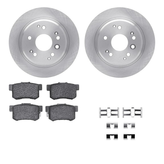 Dynamic Friction Company Rear Brake Rotors with 5000 Advanced Brake Pads includes Hardware 6512-58103