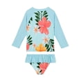 thumbnail image 7 of Zando Baby Girls Swimsuits 2 Piece Long Sleeve Rash Guard Set with Ruffle Cute Bathing Suits for Toddler UPF 50+ Sun Protection Quick Dry 3-8 Years, 7 of 7