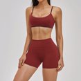thumbnail image 4 of Two Piece Casual Workout Sets for Women Athletic 2 Piece Summer Outfits Lounge Matching Sets Clothing,Fitness(Wine,XL), 4 of 8