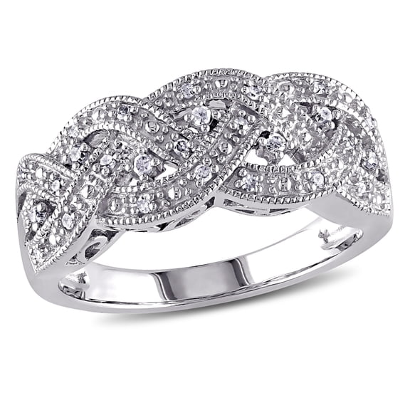 1/8 Carat T.W. Diamond Yellow Rhodium-Plated Sterling Silver Infinity Ring