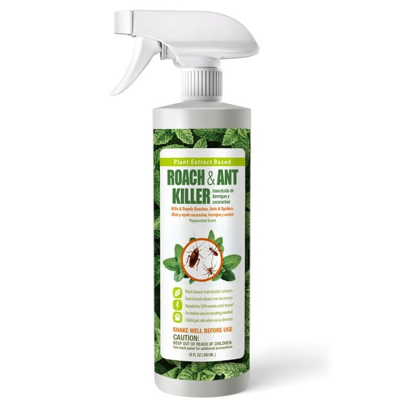 EcoVenger Roach & Ant Killer 16 oz, Kills on Contact, Extended 4-Week Deterrence, Kills Ants & Other Crawling Insects, Natural & Non-Toxic, Pleasant Botanical Scent, Safe for Children & Pets