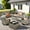 Dark gray, variant on Vcatnet 9 Pieces Patio Furniture Sets with 42" Fire Pit Table, Outdoor Wicker Rattan Sectional Sofa, All Weather Conversation Set with Swivel Glider Chairs and Solar Powered Coffee Table, Beige