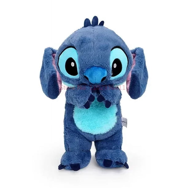 Disney-muñeco de Peluche de Anime Stitch Angel para niños, muñeco con iluminación, música, Airbag, Kawaii, apaciguar al bebé, calmar el sueño, regalo para niños, 28cm