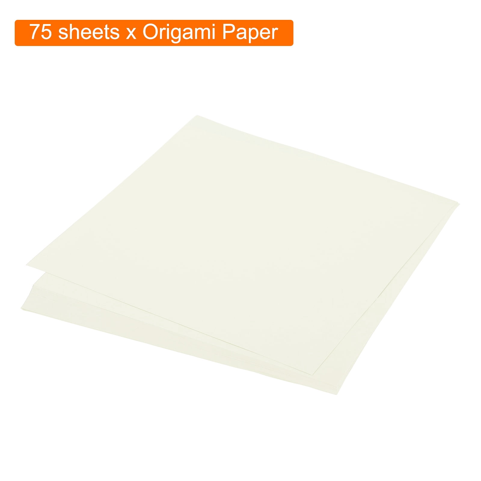 Uxcell 75 Sheets Origami Paper Double Sided 10x10 Inch(25x25cm) 70GSM Origami Paper Square Sheet Easy Fold for Beginners DIY Arts Crafts Projects, Creamy White
