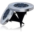 thumbnail image 5 of Solar Ground Lights 4 Pack Buried lamp LED Stainless Steel Outdoor disc Outdoor Solar Landscape, IP65 Waterproof Floor lamp, Garden Floor lamp, Lawn lamp Garden rain Proof Villa Floor lamp (Yellow), 5 of 8