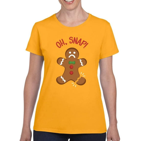 Gingerbread Snap T-Shirt Women -Smartprints Designs, Female 3X-Large