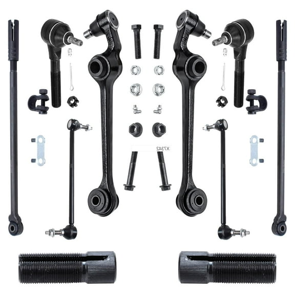 Detroit Axle - 10pc Front End Suspension Kit for Chrysler 300M Concorde Intrepid LHS Dodge Intrepid 2 Lower Control Arms w/Ball Joints 2 Sway Bar Links 4 Tie Rods 2 Sleeves Replacement