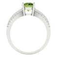 thumbnail image 4 of Solitaire with Accents Engagement Ring for Women - 1.27ct Natural Peridot in 18K White Gold Promise Ring, 4 of 6
