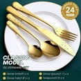 thumbnail image 2 of MesaSe 24 PCS Cutlery Set Shiny Gold with Hexagon Handle Forged Stainless Steel For Home Hotel Use Service for 6, 2 of 6