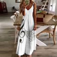 thumbnail image 3 of Robe de Cérémonie Sans Manches avec Dessin Musical, Grande clef, Robe Longue pour Femmes, 3 of 4