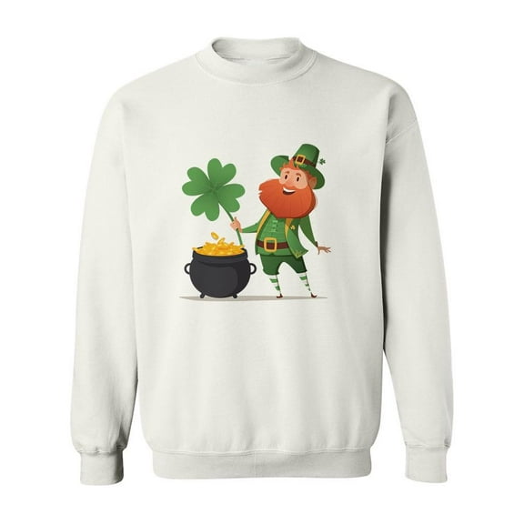 Pot Of Gold Leprechaun Design Sweatshirt Men -Image by Shutterstock, Male Small