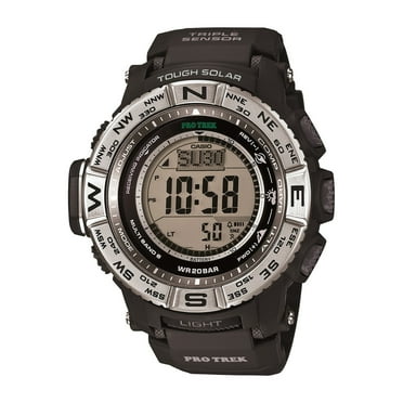 Casio Men's Pro Trek Triple Sensor Atomic Timekeeping Solar-Powered 53mm Black Watch