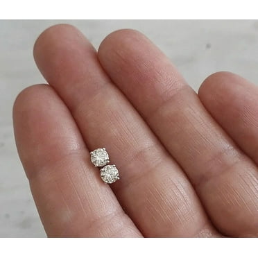 "2 Ct Lab Created Round Moissanite Solitaire Stud Earrings | 14K White Gold Plated"
