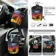 thumbnail image 5 of Yuyamidu Coconut Tree Car Seat Cover Split Covers Sunset Car Steering Wheel Cover Seat Belt Pads Trash Bin Mount Outlet Storage Box Rearview Mirror Cover Cup Holder Wrist Key Chain 15 PCS, 5 of 7