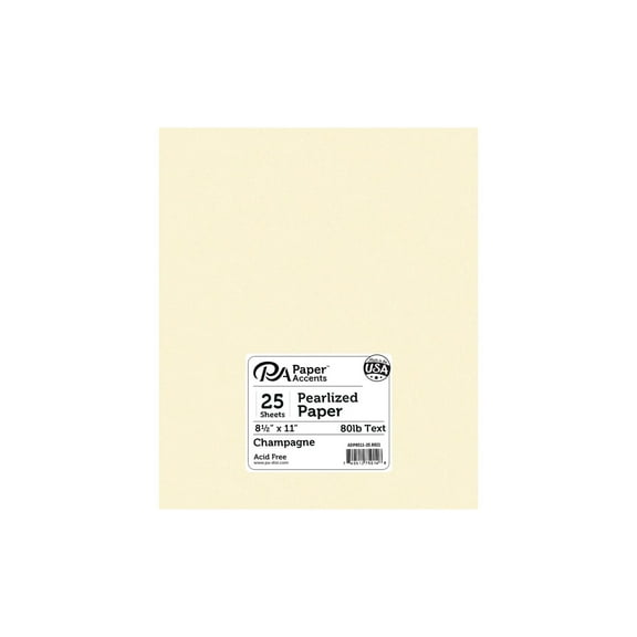 Paper Accents Paper Pearlized 8.5"x 11" 25pc 80lb Champagne