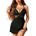 thumbnail image 4 of Avidlove Women Lingerie Lace Chemise Sleepwear Lingerie Black Small, 4 of 6