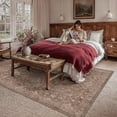 thumbnail image 3 of BERTHMEER 9'x12' Large Area Rugs for Living Room Bedroom Dining Room Office Oriental Floral Vintage Farmhouse Machine Washable Non-slip Traditional Distressed Rugs, Brown, 3 of 8