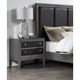 thumbnail image 2 of 5pc Modern King Bedroom Set Bed Nightstands Dresser Mirror Gray Faux Leather Upholstery Wooden Furniture Classic, 2 of 7