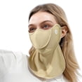 thumbnail image 3 of Under $5 Sun Protective Scarf Brown Unisex Sunscreen Mask Covering Neck Hanging Ear Type, 3 of 5