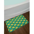 thumbnail image 2 of Vegan Bath Mat, Hand Drawn Abstract Pattern with Lemons on Blue Background Healthy Citrus, Plush Bathroom Decor Mat with Non Slip Backing, 29.5" X 17.5", Teal Green and Yellow, by Ambesonne, 2 of 2