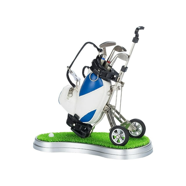 Bolsa de golf, portalápices en miniatura, recuerdo de golf, juguete de escritorio de golf, decorativo realista, 20x12x20cm, para regalo del Día del , azul