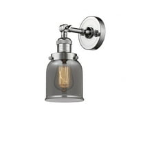 203-PC-G53 Innovations Lighting Bell - 1 Light Wall Sconce In Industrial Style-10 Inches Tall and 5 Inches Wide-Polished Chrome Finish-Light Smoke