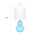 thumbnail image 4 of Mod Lighting and Decor Stacked Double Gourd Ceramic Table Lamp with Tapered Shade - 12.5" - Blue, 4 of 9