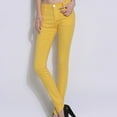 thumbnail image 2 of Women Denim Pants Fall Winter Clothes Long Trousers 2023 Fashion Elegant Ladies Comfy Pants Casual Full Length Pants Skinny Jean Yellow 32, 2 of 3