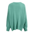 thumbnail image 5 of WEAIXIMIUNG Red Oversized Sweater Women Women's Crewneck Batwing Long Sleeve Sweaters 2024 Fall Oversized Ribbed Knit Side Slit Pullover Tops, 5 of 5