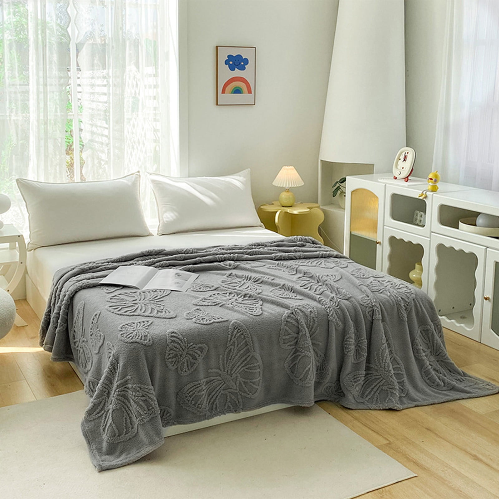 Summer Ultrasonic Cooler Quilt - Double Sided Cold Effect, Soft Bedspreads for All Seasons (Gray, 39"x59")