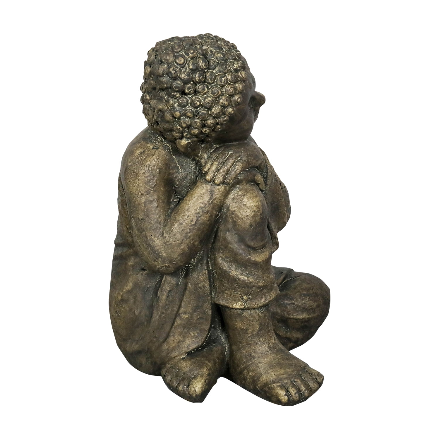 SunJet Outdoor Buddha Statue - Hug Knee Sleeping Buddha Sculpture Meditating Decorations for Garden,Patio, Balcony, Porch, Yard Art Ornament