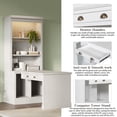 thumbnail image 6 of New 83.4"Tall Bookshelf with Writing Desk, Modern Bookcase with Study Desk, Workstation with Storage Shelf,Storage Bookcase with Open Shelves and LED Lighting for Living Room,Home Office,White, 6 of 8