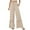 Beige, variant on Lenpel Women's Plus Size Palazzo Pants Boho Elastic High Waisted Drawstring Patchwork Wide Leg Pants Casual Loose Beach Trousers