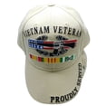 thumbnail image 2 of Vietnam Veteran Proudly Served Combat Veteran Ribbon Khaki Embroidered Cap Hat, 2 of 4