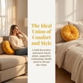 thumbnail image 2 of 1-Pack Round Velvet Pleated Throw Pillow – Decorative Pumpkin Boho Accent Cushion for Couch, Sofa, Chair & Home Decor (Yellow), 2 of 8
