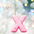 thumbnail image 4 of Pink 26 Letter Ornaments for Christmas Tree Decoration - Personalized Hanging Pendant Xmas Alphabet for DIY Craft Ornaments (X), 4 of 6