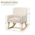thumbnail image 3 of Gymax Mid Century Fabric Lounge Chair Upholstered Accent Armchair Rocking Chair Beige, 3 of 6