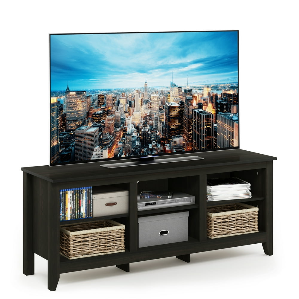 Furinno Jensen TV Stand with Shelves, for TV up to 65 Inch, Espresso