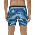 thumbnail image 4 of Salouo Sharks on White Blue Striped Pattern Men's Boxer Briefs, Soft & Breathable Underwear Elastic Waistband Briefs for Men,1-Pack, 4 of 7
