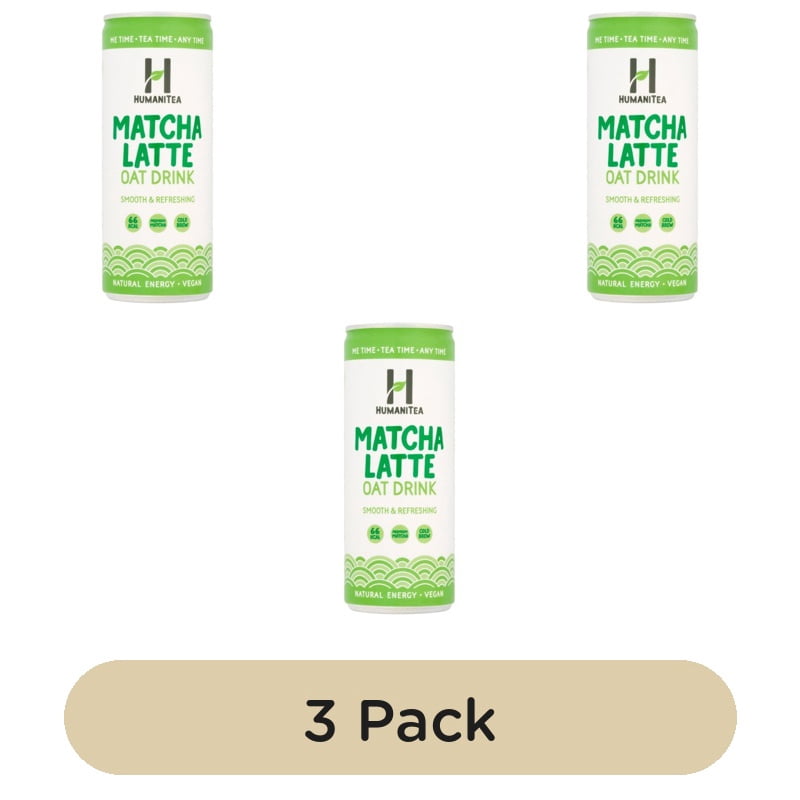HumaniTea Cold Brew Matcha Latte Oat Drink 250ml, British Import (Pack of 3)