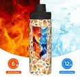 thumbnail image 5 of Uemuo Fall Pumpkin 18OZ Insulated Kettle, Sports Water Bottle, Stainless Steel Kettle, Vacuum Insulated Flask, Flip Lid Travel Mug, 5 of 7