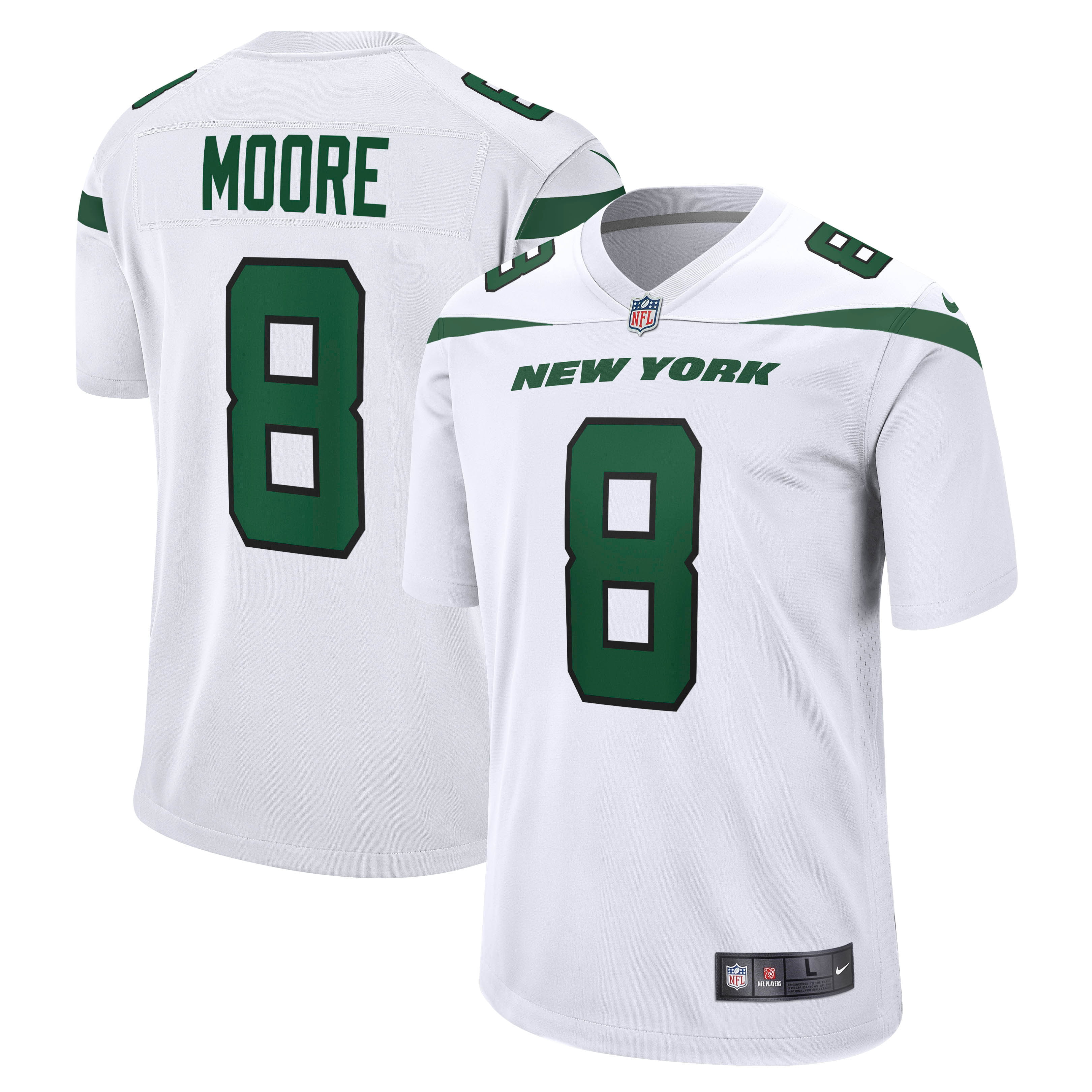 Elijah Moore î€€Newî€ î€€Yorkî€ î€€Jetsî€ Nike Game î€€Jerseyî€ - White - Walmart.com ...
